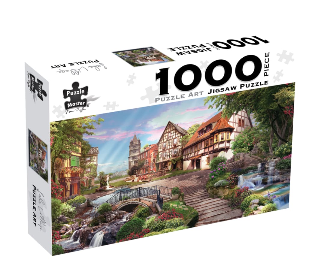 Premium Jigsaw Puzzle 1000 Pieces for Adults Italian Traditional Lake Village